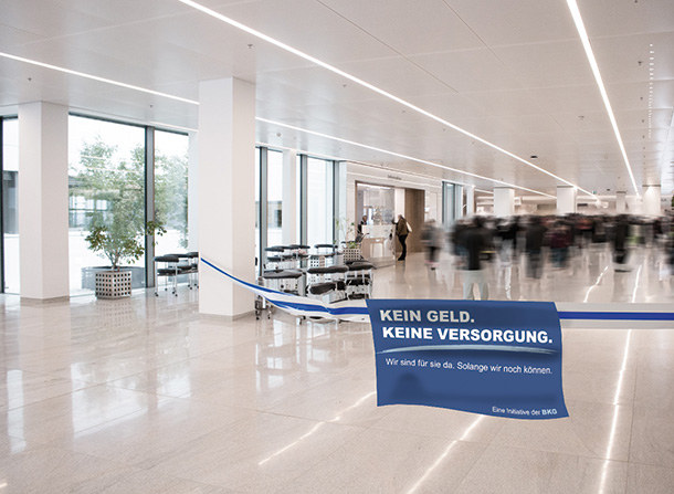 Klinik-Protest am Klinikum Kulmbach – Keine Versorgung ohne Finanzierungotest gegen geplante Sparmaßnahmen im Gesundheitswesen.